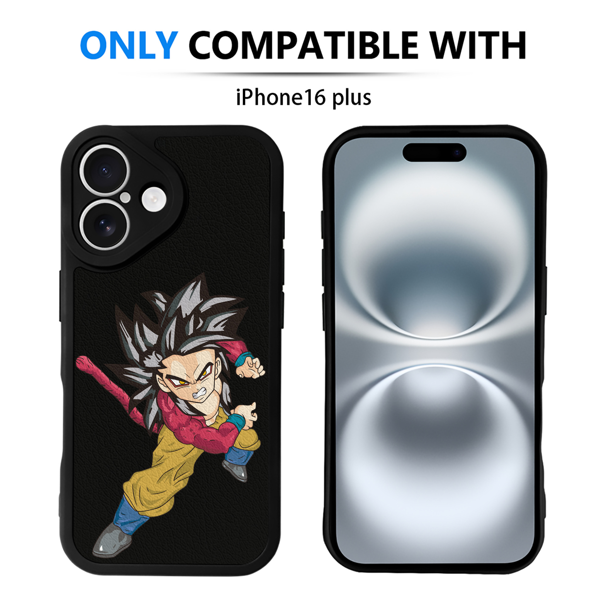 （画像用） ドラゴンボール 孫悟空（そん ごくう）Son Goku カカロット DRAGON BALL Kakarotto 【iPhone 16シリーズ対応】シリコンスマホケース（レザー調） 材質：シリコン
